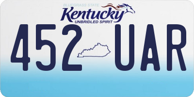KY license plate 452UAR