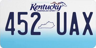 KY license plate 452UAX