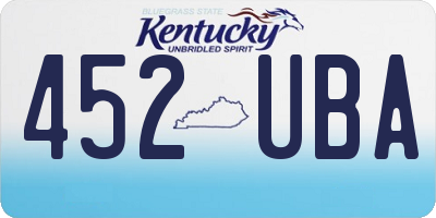 KY license plate 452UBA