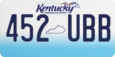 KY license plate 452UBB