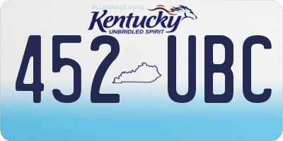 KY license plate 452UBC