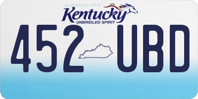 KY license plate 452UBD