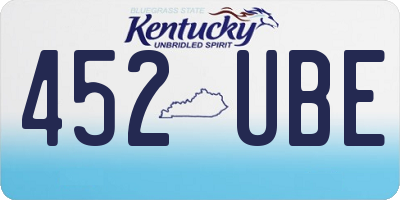KY license plate 452UBE