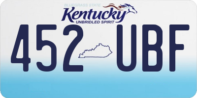 KY license plate 452UBF