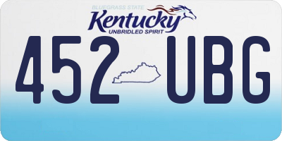 KY license plate 452UBG