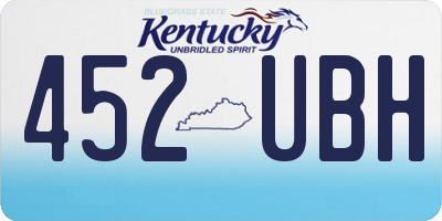 KY license plate 452UBH