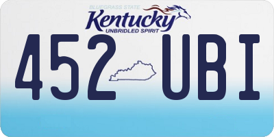 KY license plate 452UBI