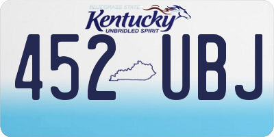 KY license plate 452UBJ