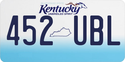 KY license plate 452UBL