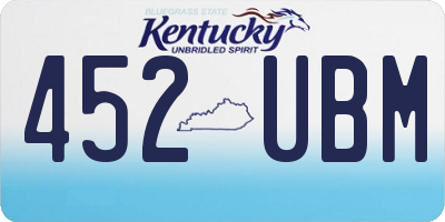 KY license plate 452UBM