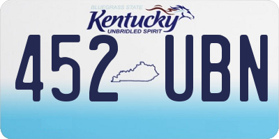KY license plate 452UBN