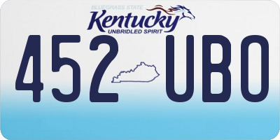 KY license plate 452UBO