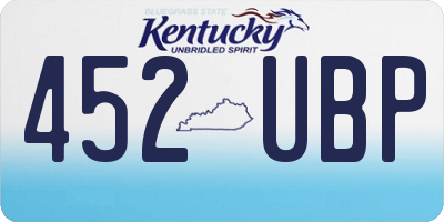KY license plate 452UBP