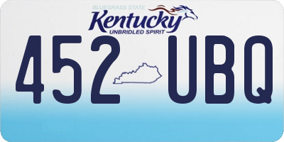 KY license plate 452UBQ