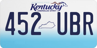 KY license plate 452UBR