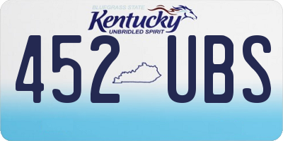 KY license plate 452UBS