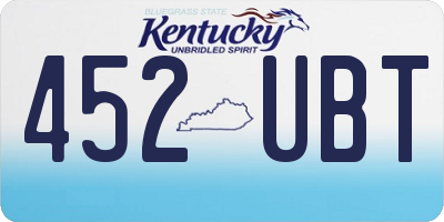 KY license plate 452UBT