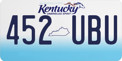 KY license plate 452UBU