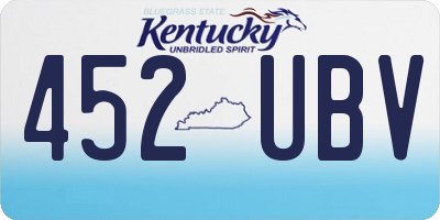 KY license plate 452UBV