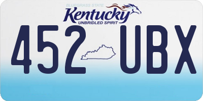 KY license plate 452UBX