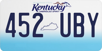 KY license plate 452UBY