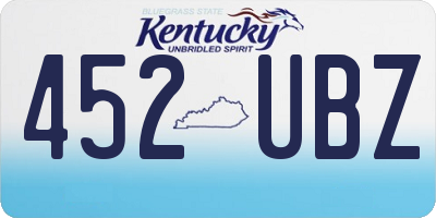 KY license plate 452UBZ