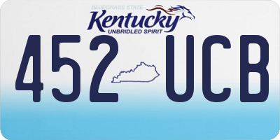 KY license plate 452UCB
