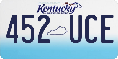 KY license plate 452UCE