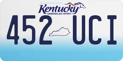 KY license plate 452UCI