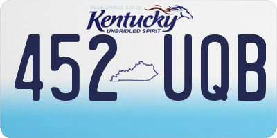 KY license plate 452UQB