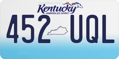 KY license plate 452UQL