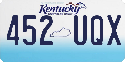 KY license plate 452UQX