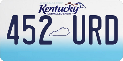 KY license plate 452URD