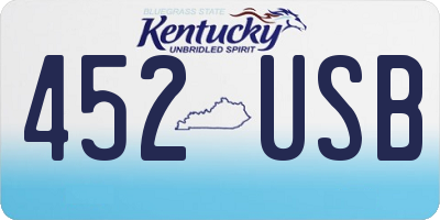 KY license plate 452USB