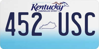KY license plate 452USC