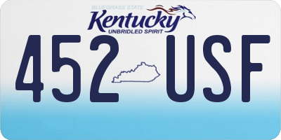 KY license plate 452USF