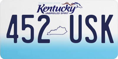 KY license plate 452USK