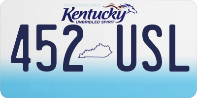 KY license plate 452USL