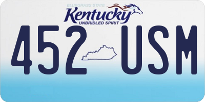 KY license plate 452USM