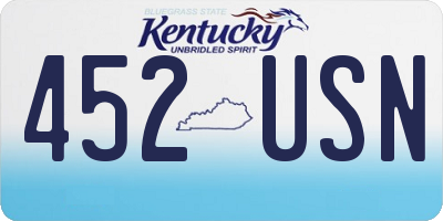 KY license plate 452USN