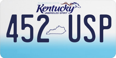 KY license plate 452USP