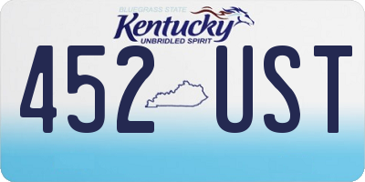 KY license plate 452UST