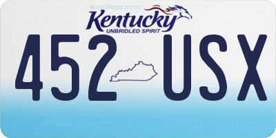 KY license plate 452USX