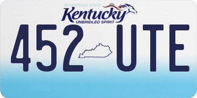 KY license plate 452UTE