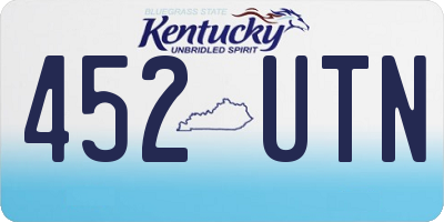 KY license plate 452UTN