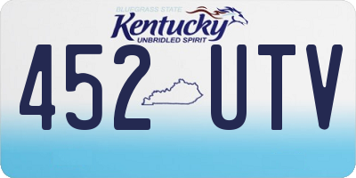 KY license plate 452UTV