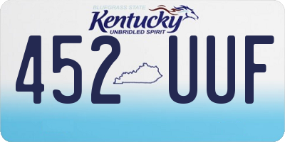 KY license plate 452UUF