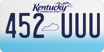 KY license plate 452UUU