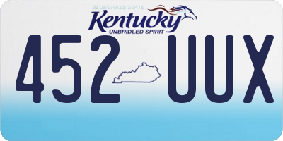 KY license plate 452UUX