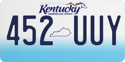 KY license plate 452UUY